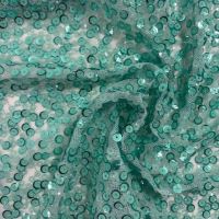 coupon 0.70x1.40 pailletten zee groen 