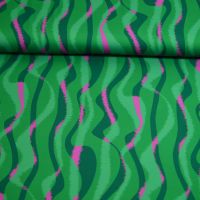 Exclusieve stretch crepe micro satijn abstract print A la Ville / Bittoun groen