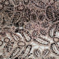 Haute couture guipere kant metallic rose met bruin