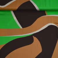 viscose ecovero deadstock designerstof abstract print bruin groen