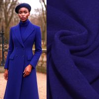  mantelstof wol kobalt blauw