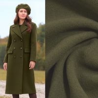 wol velours mantelstof leger groen