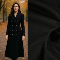  mantelstof 100%wol zwart  exclusieve designer stof artikel E20-9