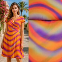 micro voile chiffon oranje paars A la Ville 