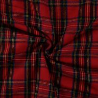 Katoen flannel brushed ruit rood Qjutie&the Qjutest