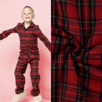 Katoen flannel brushed ruit rood Qjutie&the Qjutest
