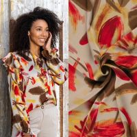 satijn duchesse bedrukt beige bruin brique # My Image
