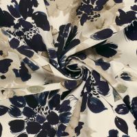 Viscose keper satijn bloemen blauw beige # My Image