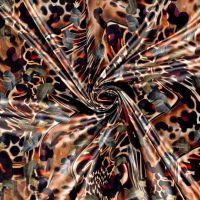 Satijn stretch bedrukt abstract print brique