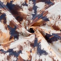 Suede Stretch scuba bloemen print blauw