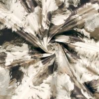 Suede Stretch scuba bloemen print taupe