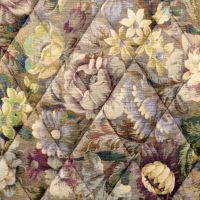 Velvet quilted gewatteerde double face  bloemen print taupe beige