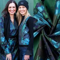 Jacquard flowers forest green