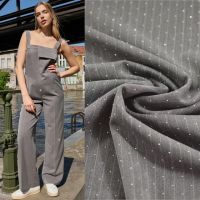 Krijtstreep met glitter steentjes grijs melange -A la ville / knipmode