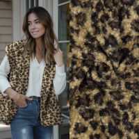 Boucle dieren print bruin 