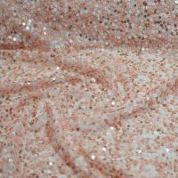 Exclusieve haute couture pailletten zalm goud