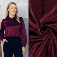 Satijn stretch bordeaux rood 