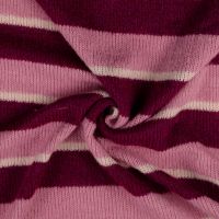 Gebreide stof streep cerise rose