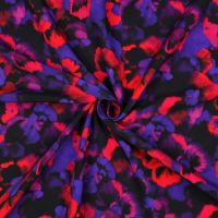 viscose ecovero lenzing digital  viooltjes zwart paars fuchsia