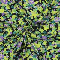 viscose ecovero lenzing digital  flowers lime groen paars