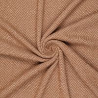 Gebreide Stof met een Touch of Gold zigzag camel kleur