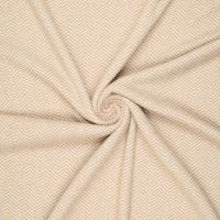 Gebreide Stof met een Touch of Gold zigzag beige