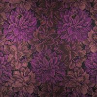 Jacquard bloem zwart fuchsia  paars  lurex
