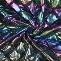 3-laagse gewatteerde /gestepte stof multicolor metallic