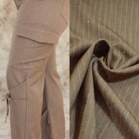 Krijtstreep met glitter steentjes goud camel melange -A la ville / knipmode