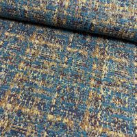 Exclusieve tweed blauw petrol melange stof  A la ville #knipmode