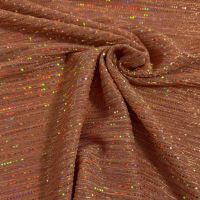 Glitter jersey koper kleur multi color paillettjes