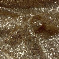 stretch Pailletten mini goud op tule