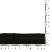 vouw tresband gebreid/ biesband zwart 29mm