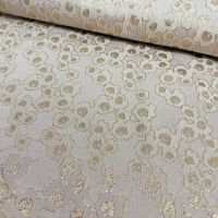 Exclusieve jacquard brocaat  goud metallic bloemen print