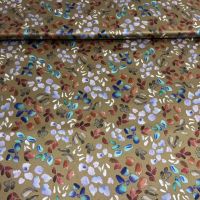 Exclusieve stretch zijde Italiaans design drops camel kleur 