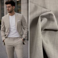  Wol 150's stretch kleur 53 zand grijs melange