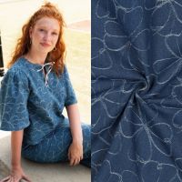denim jacquard flowers Poppy collection