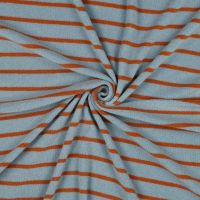 Tricot badstof streep jeans blauw brique Poppy meets pomme