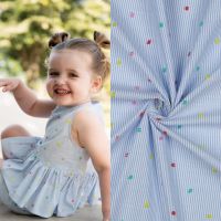 katoen streep dobby  Poppy meets pomme