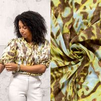 satin velvet bedrukt botergeel bruin # My image