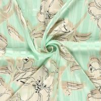 Chiffon stof met bloemen – Mint # My image