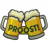 Proost Bier - Carnavals Embleem- Carnavals  strijk embleem
