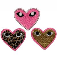 3 Hartjes Roze - Carnavals Embleem  - Carnavals  strijk embleem