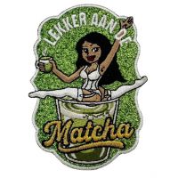 	Lekker Aan De Matcha - Carnavals Embleem- Carnavals  strijk embleem