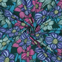 viscose ecovero lenzing digital  flowers petrol Poppy meets Pomme