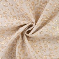 Linnen Brocade Jacquard leopard / panter print beige goud