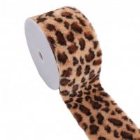 bont / borg rand 10cm Animal print / panter beige bruin