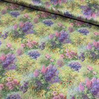 micro krinkel satijn petit flowers  lime groen lila #A la Ville 