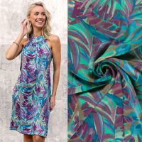 bubble crepe leaves print  My image donker mint