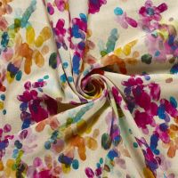 Linnen viscose abstract print  naturel multi colors